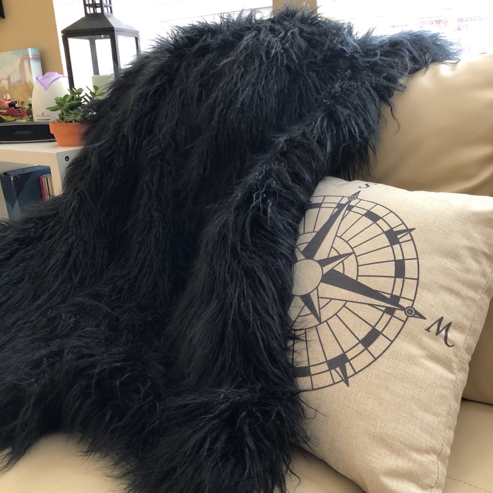 Bundle of 3 faux fur throws NWT